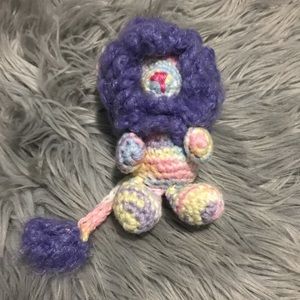 Crocheted Rainbow and Purple Lion